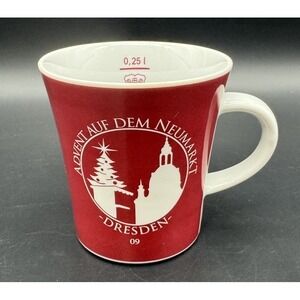 Gluhwein Mug Dresden Germany 2009 Advent Winter Christmas Red .25 Liter Market